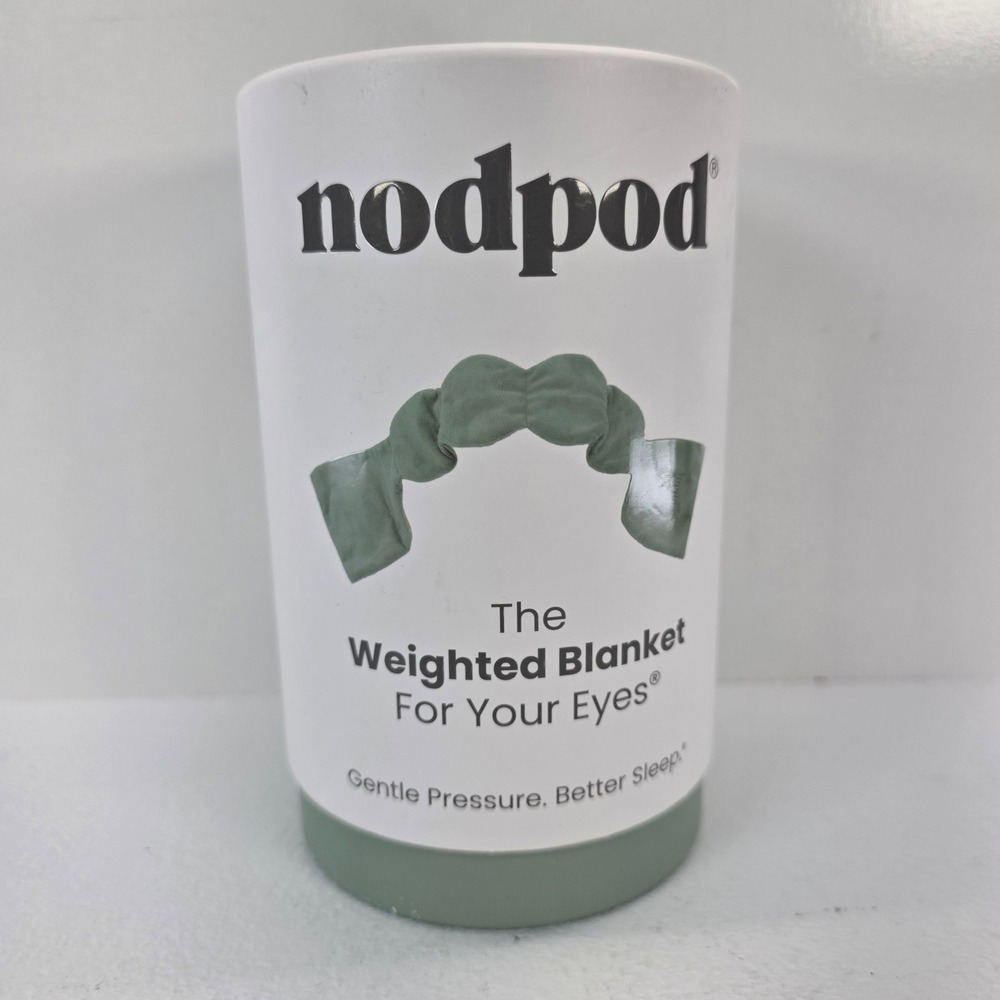 Nodpod Weighted Sleep Mask Sage Green Velvet Eye Mask Better Sleep NEW